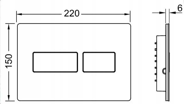 Przycisk spłukujący TECE solid podwójny do WC biały połysk 220x150x6 mm