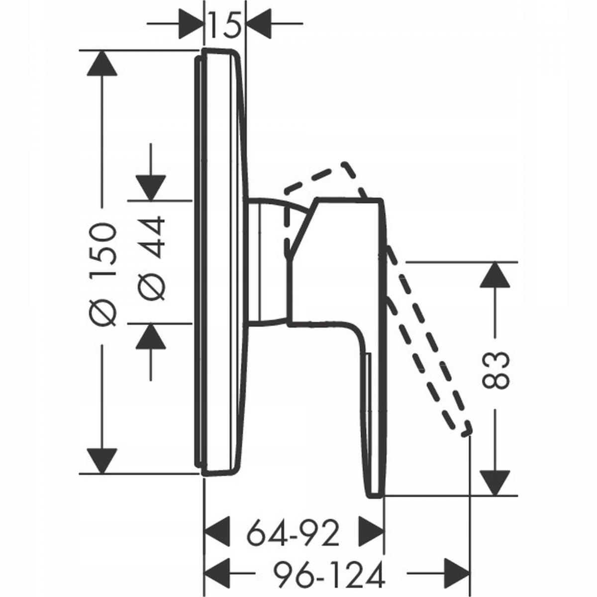 Bateria prysznicowa podtynkowa HANSGROHE Vernis Shape 1-uchwyt czarna mat