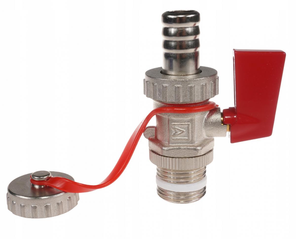 Zawór spustowy niklowany do napełniania i opróżniania instalacji KFE 1/2