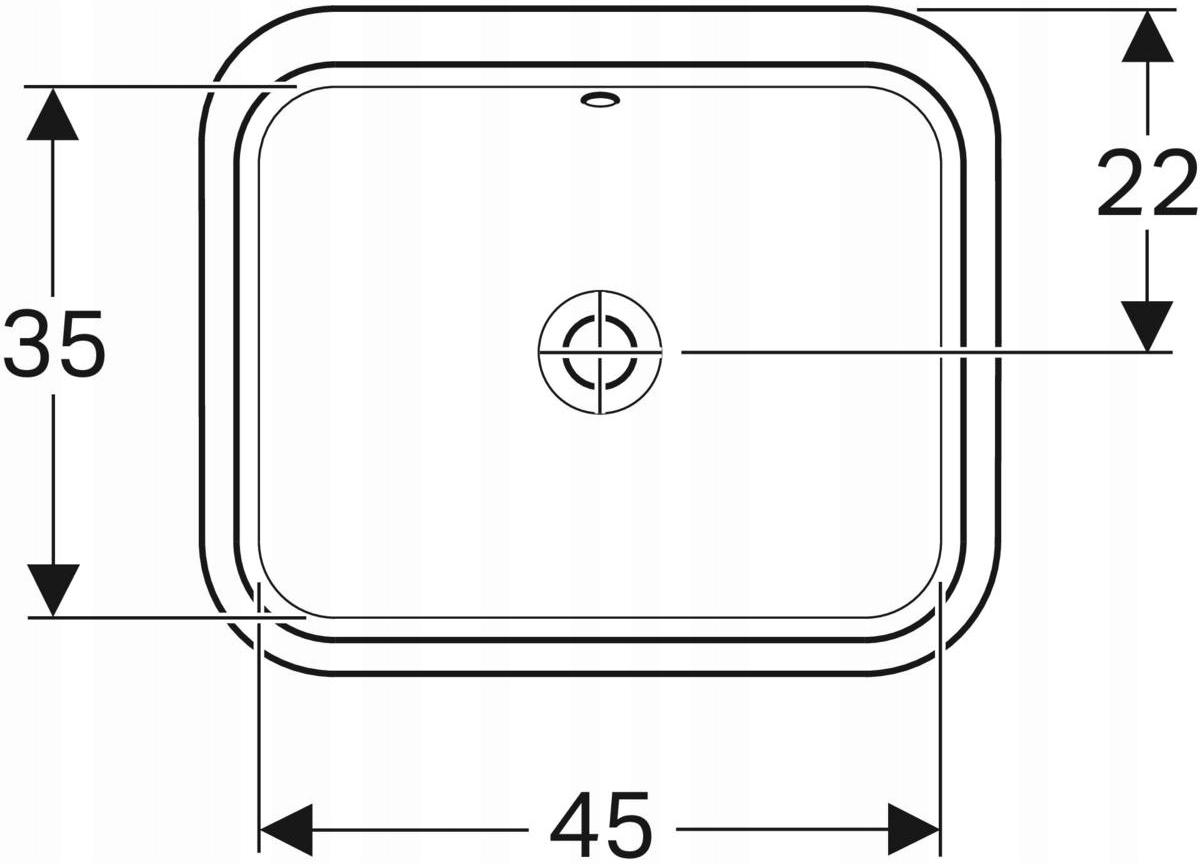 Umywalka podblatowa Variform, prostokątna, B53 cm, H17.8 cm, T44 cm, z prze