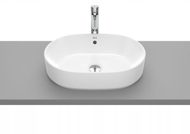 Umywalka nablatowa GAP 55x39cm, b/otw., z/przel. Biały ROCA