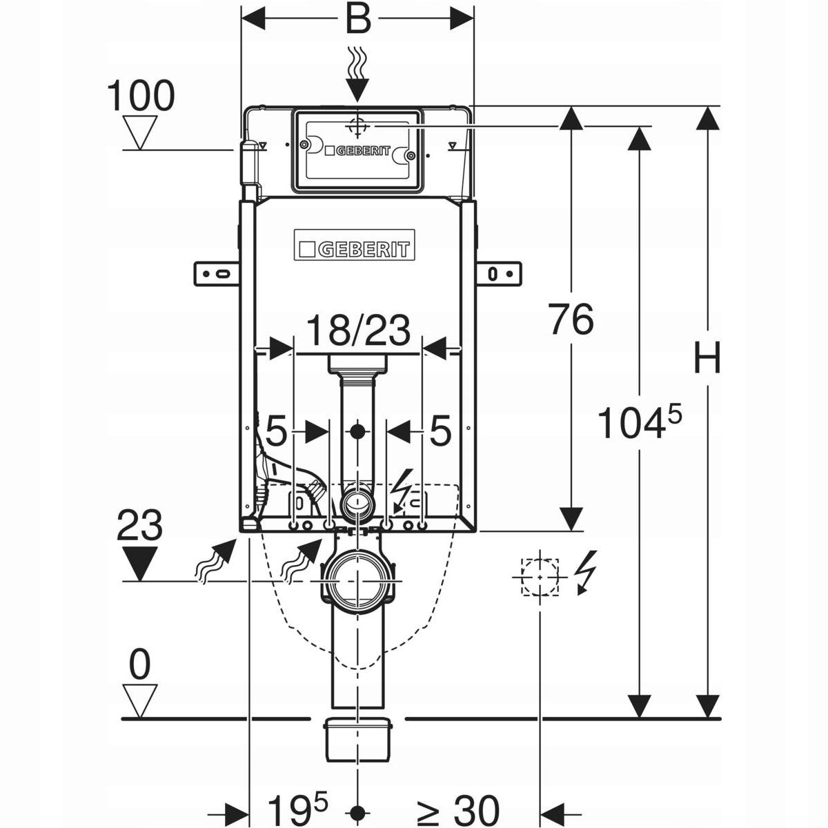 Stelaż podtynkowy Geberit Kombifix Basic DELTA 12cm WC 48h