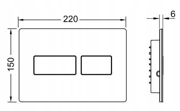 Przycisk spłukujący TECE solid podwójny do WC metalowy mosiądz szczotkowany