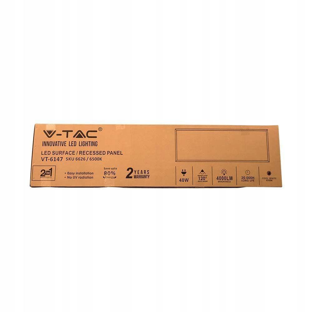 Panel LED V-TAC 40W 1200x300 3w1 uniwersalny natynkowy/podtynkowy VT-6147 4