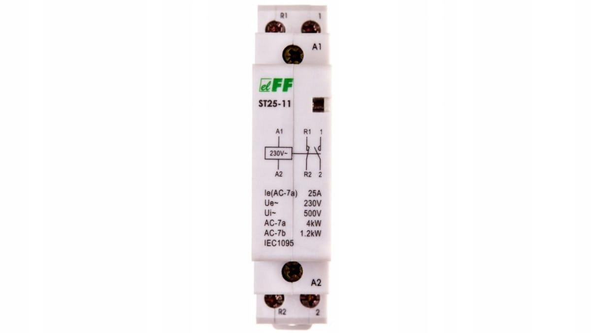 F&F Stycznik modułowy, montaż na szynie, styki 1no+1nc, 25a ST25-11