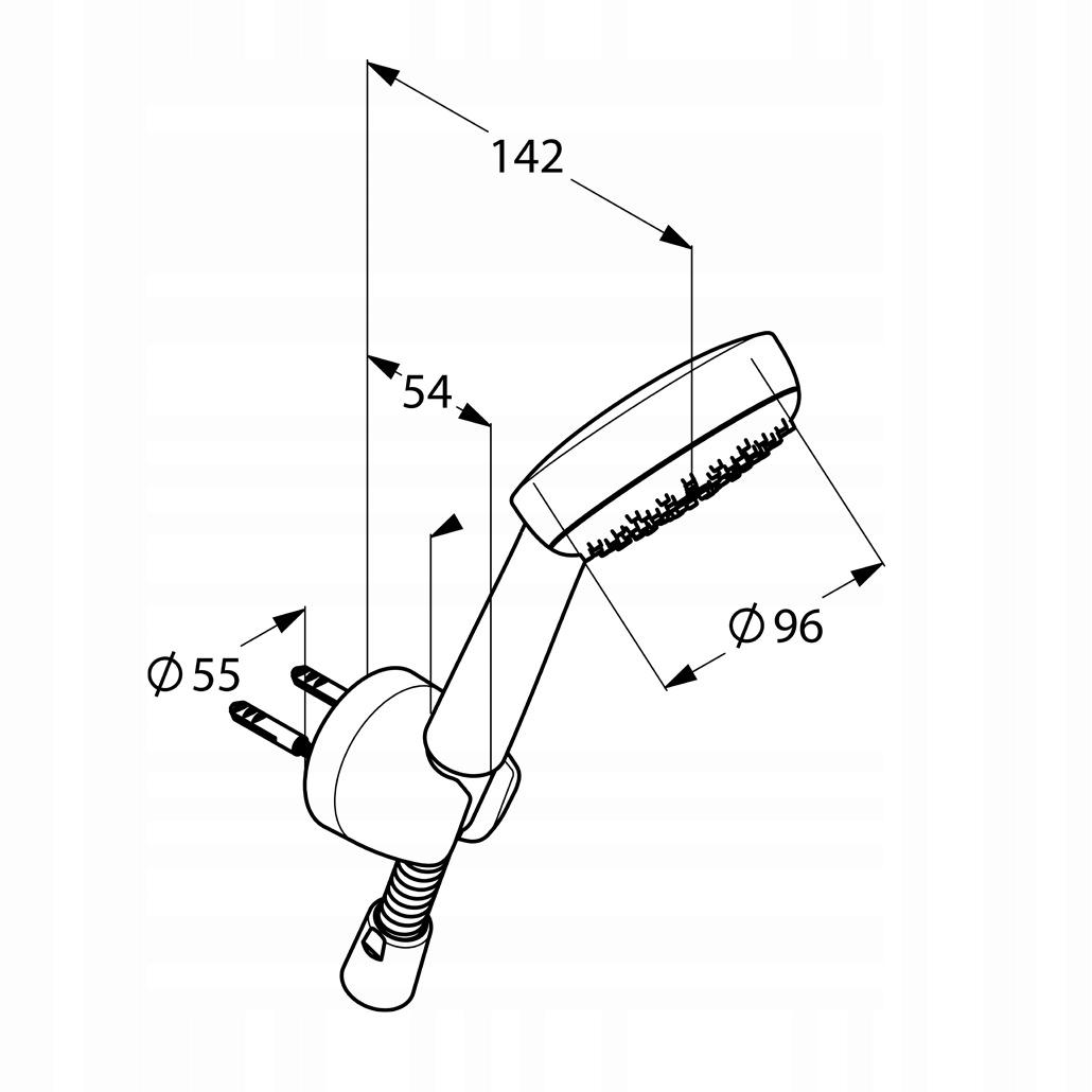 Zestaw wannowo-natryskowy KLUDI LOGO 1S chrom rączka natrysku, wąż LOGOFLEX