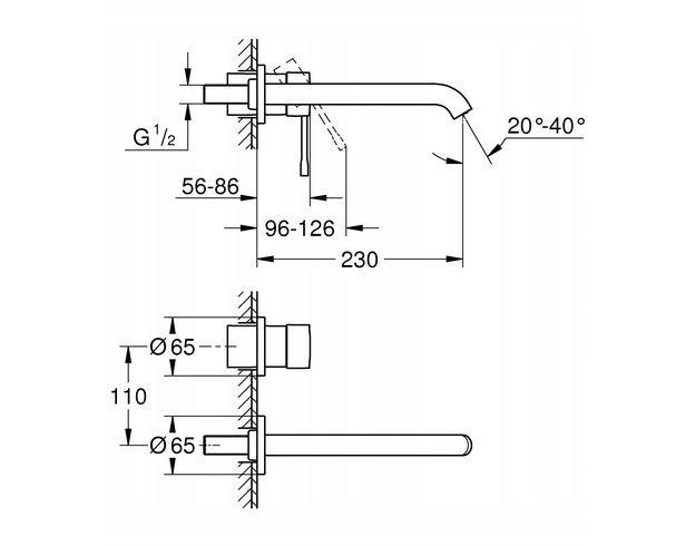 GROHE Bateria umywalkowa warm sunset roz L 48h