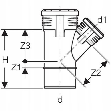 GEBERIT Trójnik Geberit Silent-PP GTEA 45G d110/75