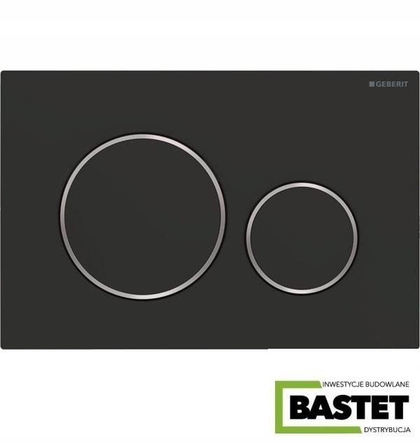 Przycisk uruchamiający GEBERIT Sigma20 okrągły przedni czarny mat /chrom bł