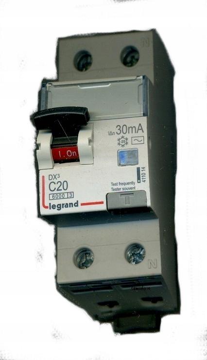 LEGRAND Wyłącznik różnicowo-nadprądowy P312 2P C 20A 30MA TYP AC DX3