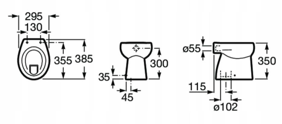 Miska stojąca ROCA BABY odpyw pionowy biała A344PB8000