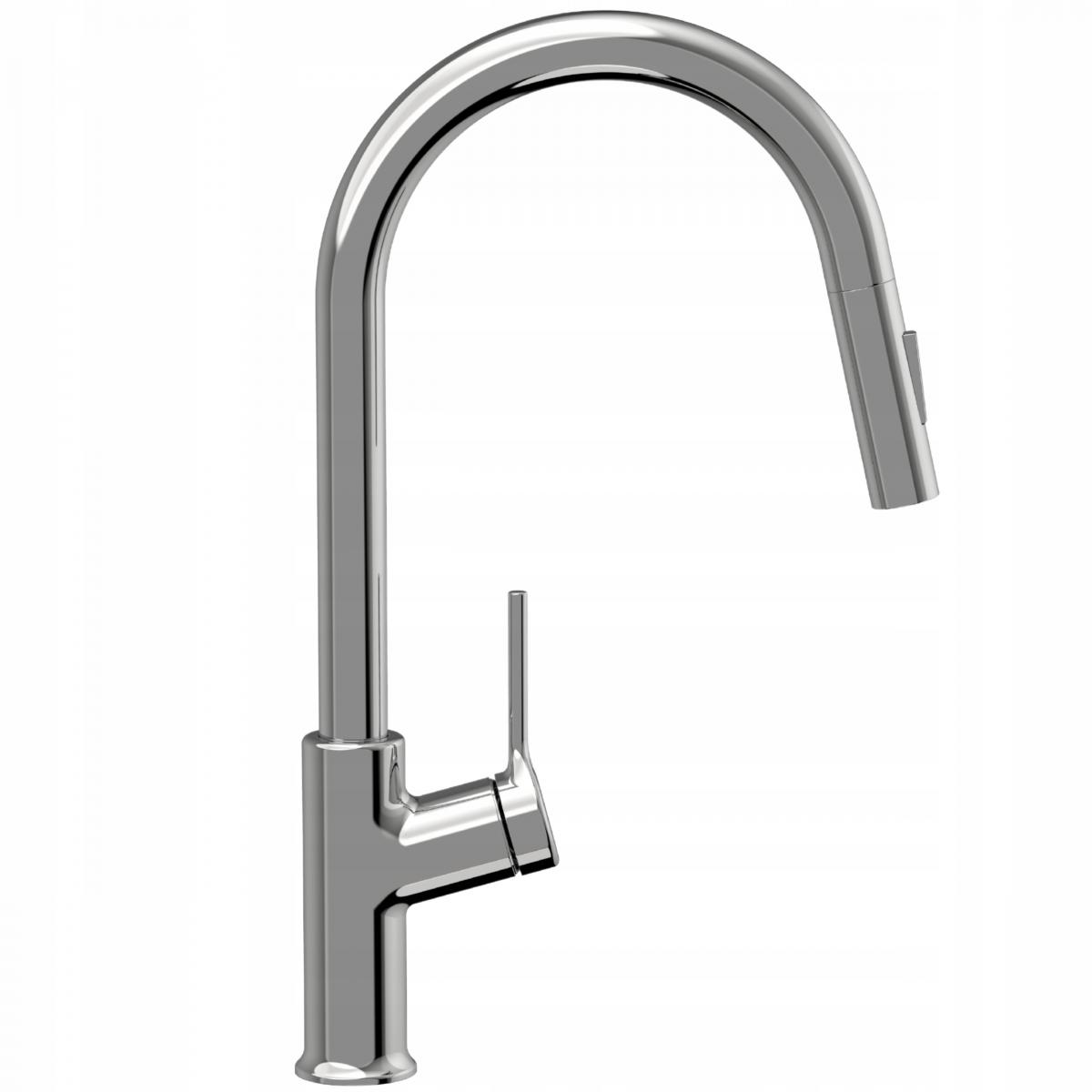 INVENA BATERIA ZLEW FARSALA Z WYCIĄGANĄ 2F WYLEWKĄ TYPU U CHROM TREND