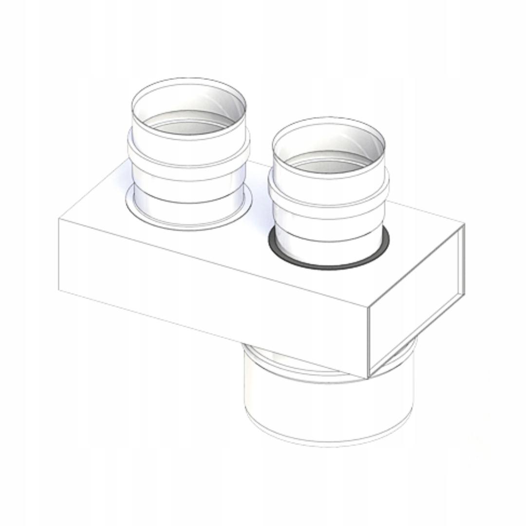 Rozdzielacz koncentryczny DN 60/100 mm na 2x80 mm