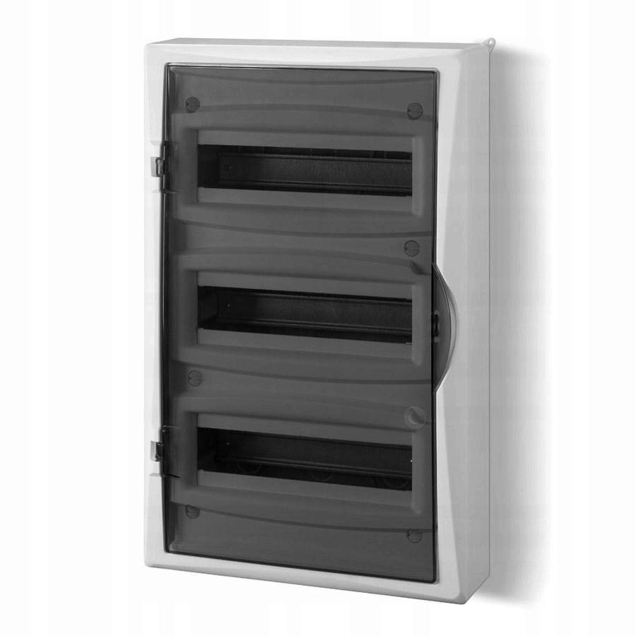 Rozdzielnica natynkowa ONNLINE 3x12 modułowa IP40 zaciski N+PE szyba dymna