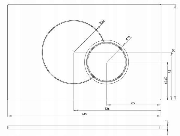 Przycisk spłukujący GEBERIT Eclipse 2 do stelaża TECHNIC GT do WC junior