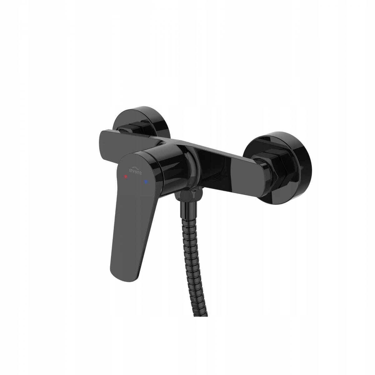 INVENA BATERIA NATRYSKOWA ALONIA INVENA TREND Z ZESTAWEM NATR CZARNY POŁYSK