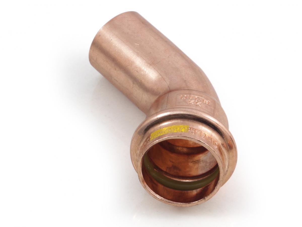 CONEX Łuk jednokielichowy 45 stopni 28mm B Press Gas