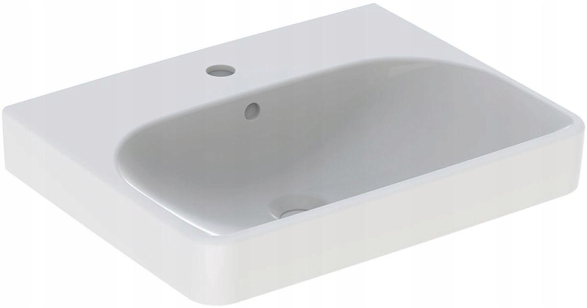 Umywalka Smyle Square B55 cm, H16.5 cm, T44 cm, z przelewem, z otworem na b