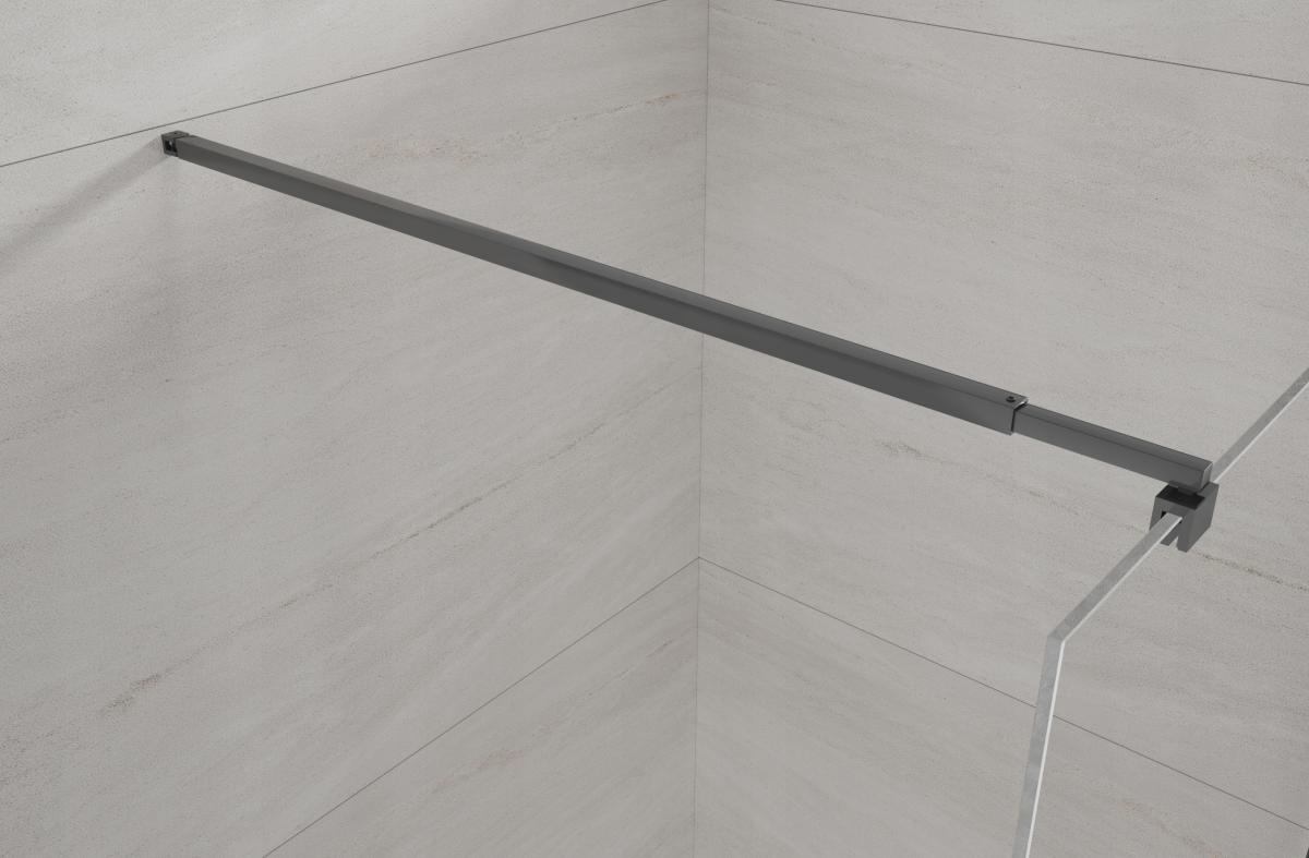 INVENA KABINA WALK-IN II 110X200CM TRANSP 8MM SHINY-GLASS CZARNY