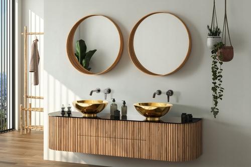 INVENA UMYWALKA NABLATOWA TINOS INVENA TREND, 39,5 CM, ZŁOTA POLYSK