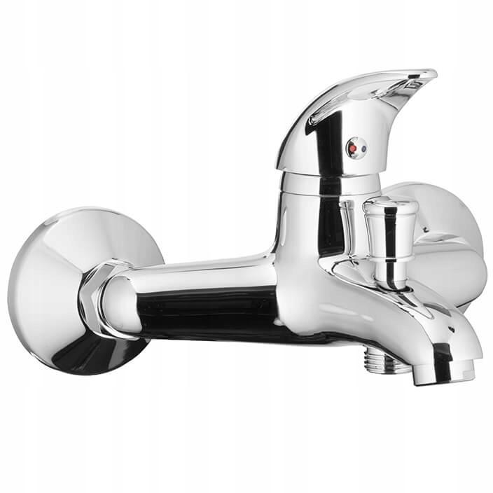 Bateria wannowa ścienna ARMATURA KRAKÓW KRZEM 1-uchwyt. 2-otw mosiądz chrom