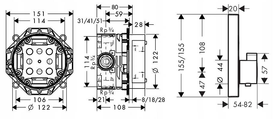 Bateria prysznicowa termostatyczna HANSGROHE Axor ShowerSelect chrom