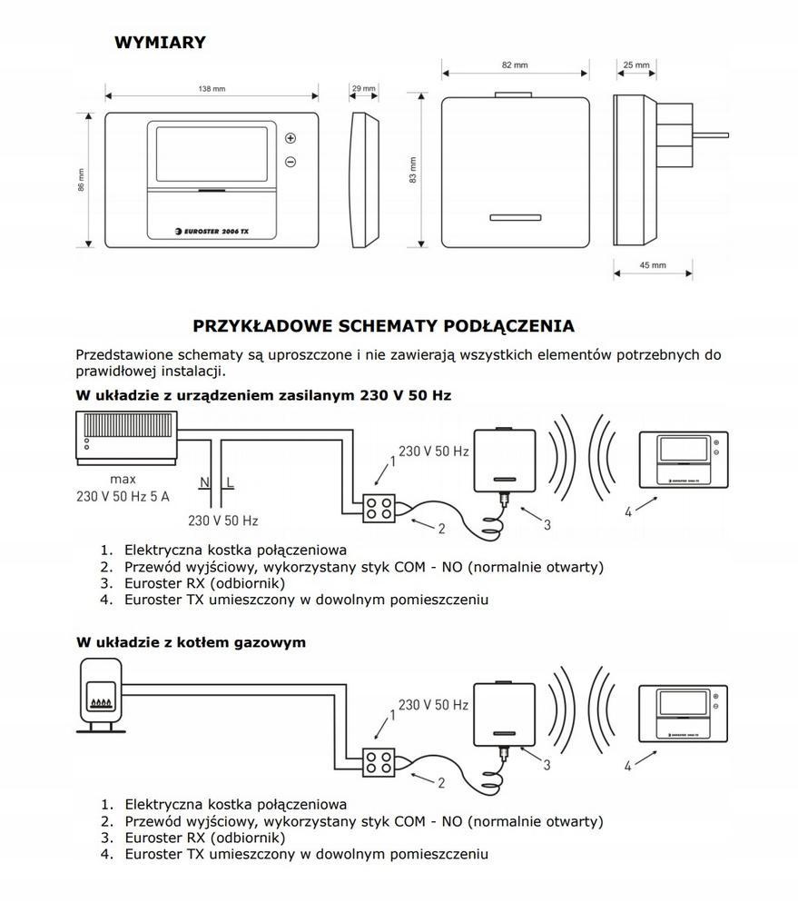 Regulator temperatury Euroster 2006 TXRXG 48h