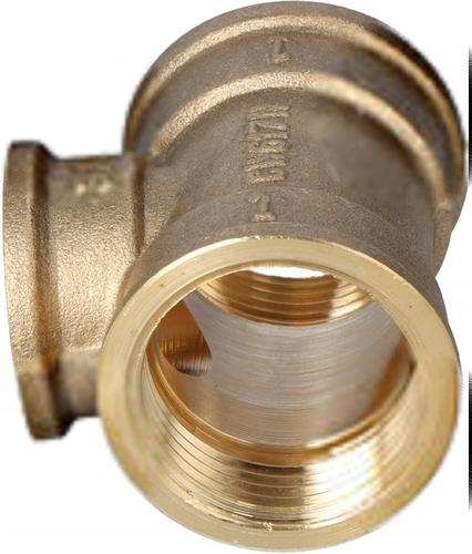 Trójnik redukcyjny mosiężny 1x3/4x1 żółty