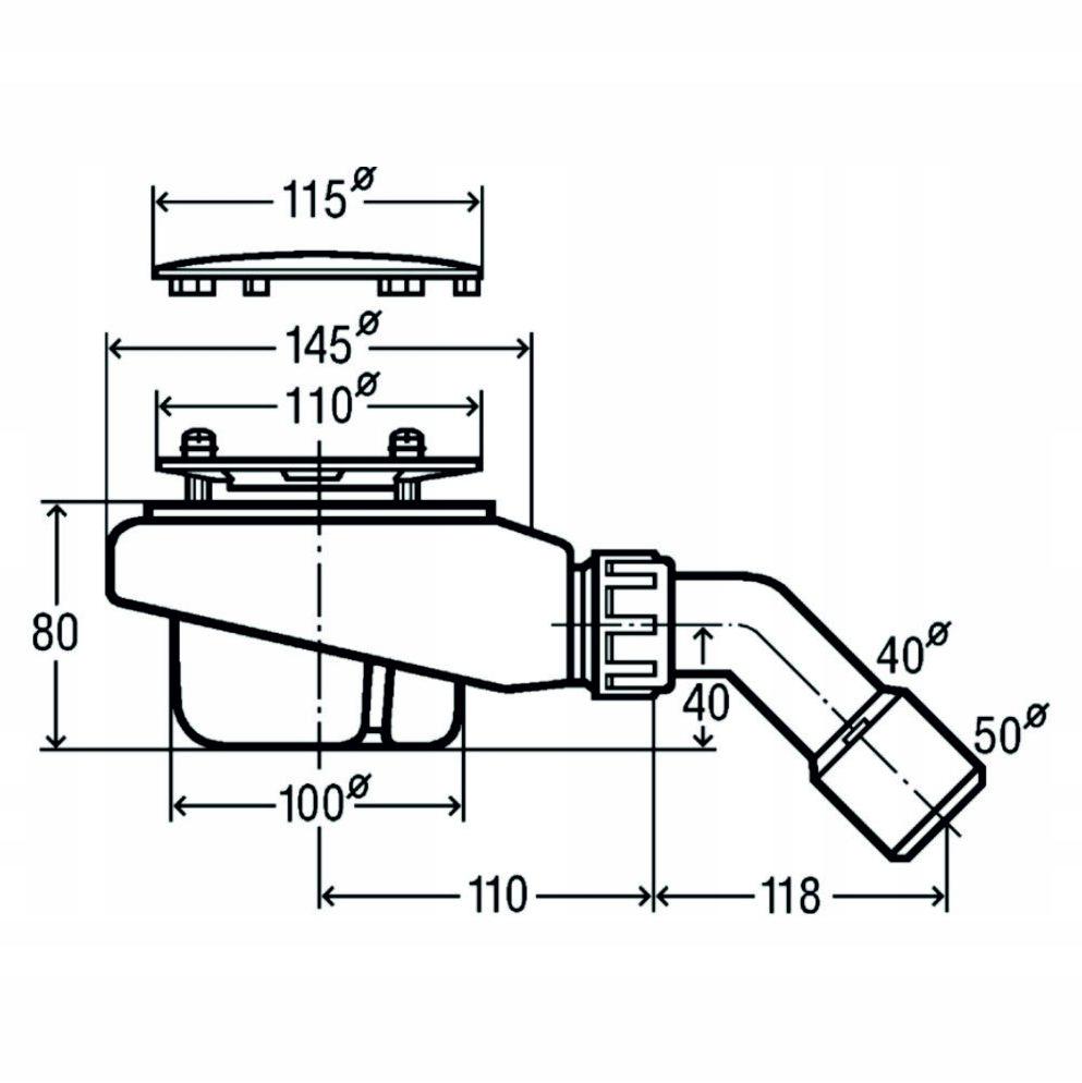 SCHEDPOL Brodzik kompozyt Kalait Stabilsound Plus White Stone 80x90 z M2
