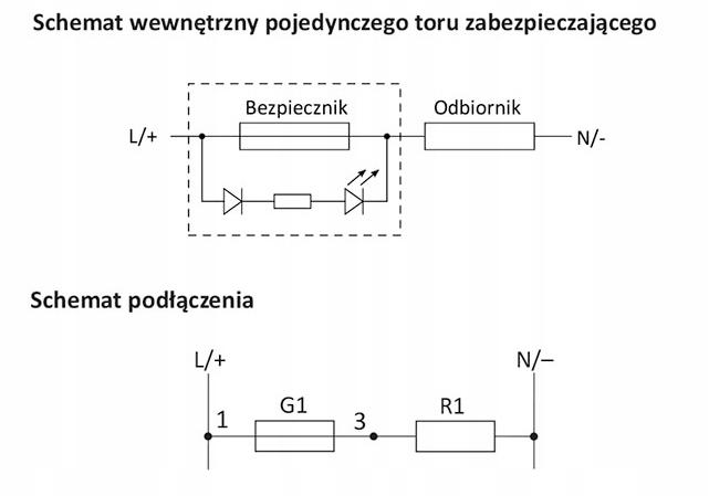 F&F Moduł bezpiecznikowy BZ-1 jednogniazdowy, I=6.3A, 1 moduł