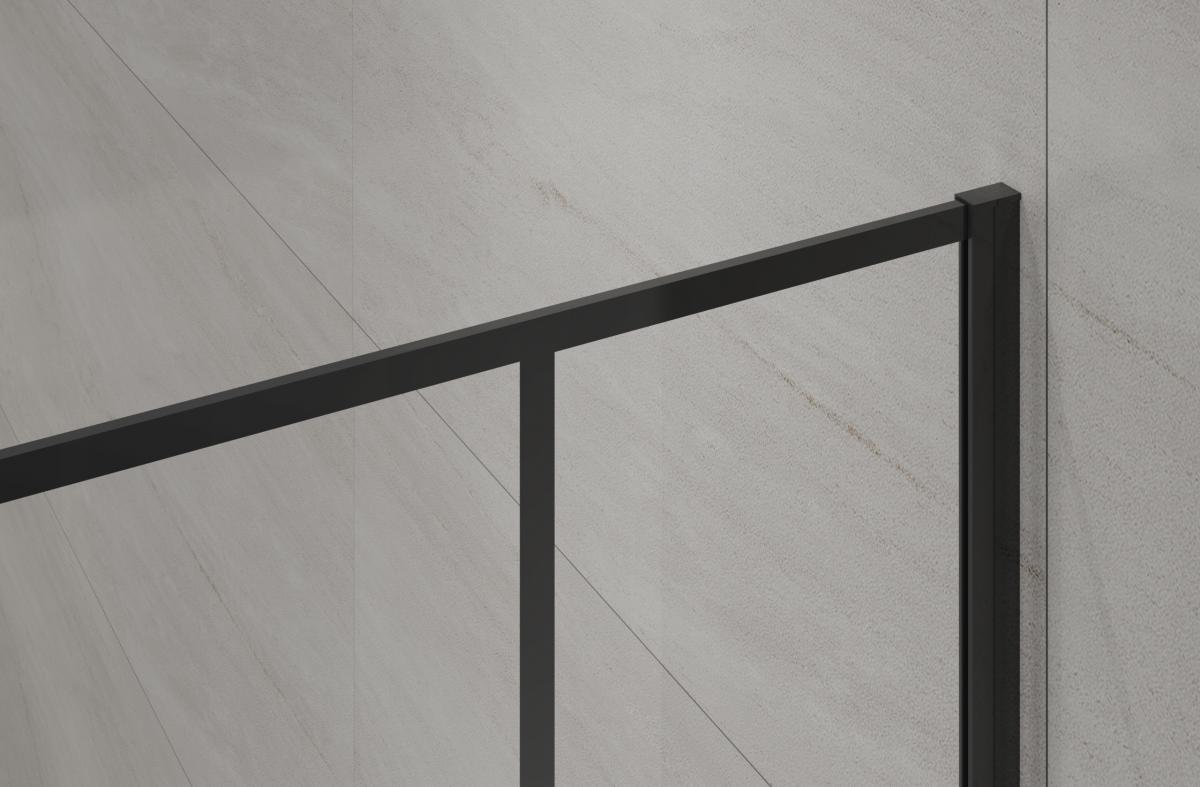 INVENA KABINA WALK-IN II 110X200CM GEOMETRYCZNA 8MM SHINY-GLASS CZARNY