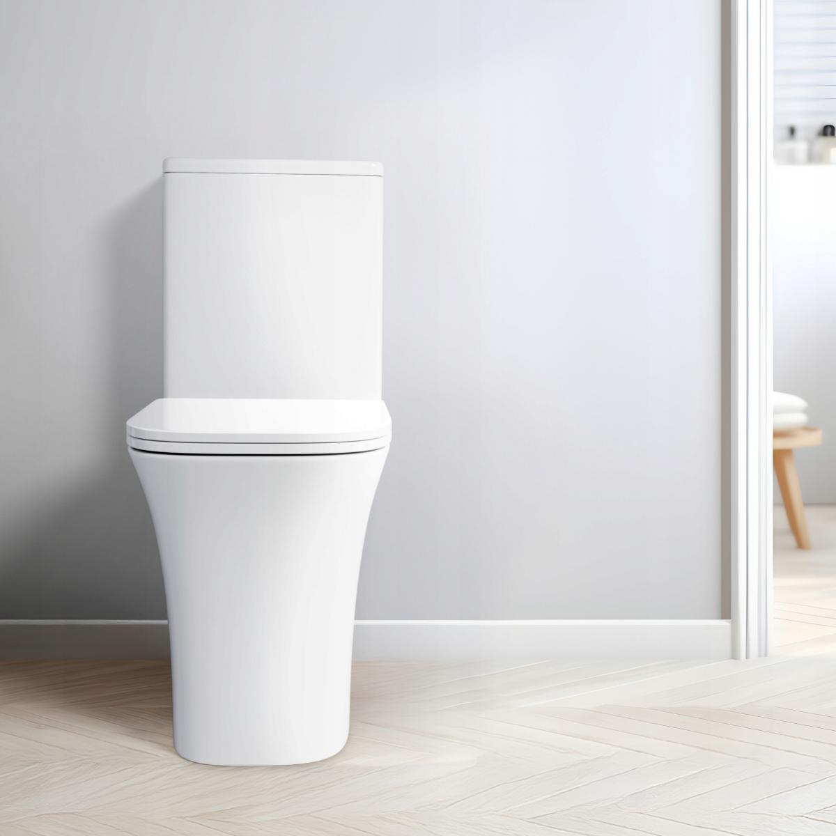 KOMPAKT WC, CLARITY KWADRATOWY, BIAŁY Z DESKĄ WOLNOOPAD.
