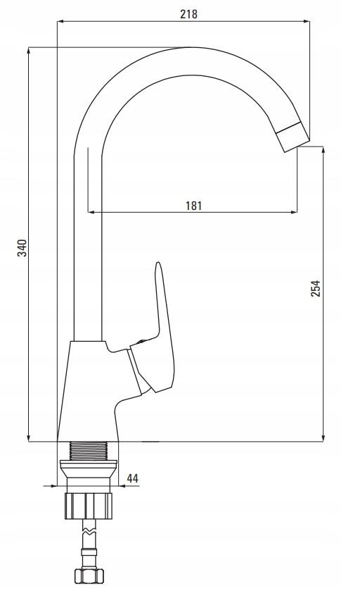DEANTE Bateria kuchenna z giętą wylewką Luno, biały, stal