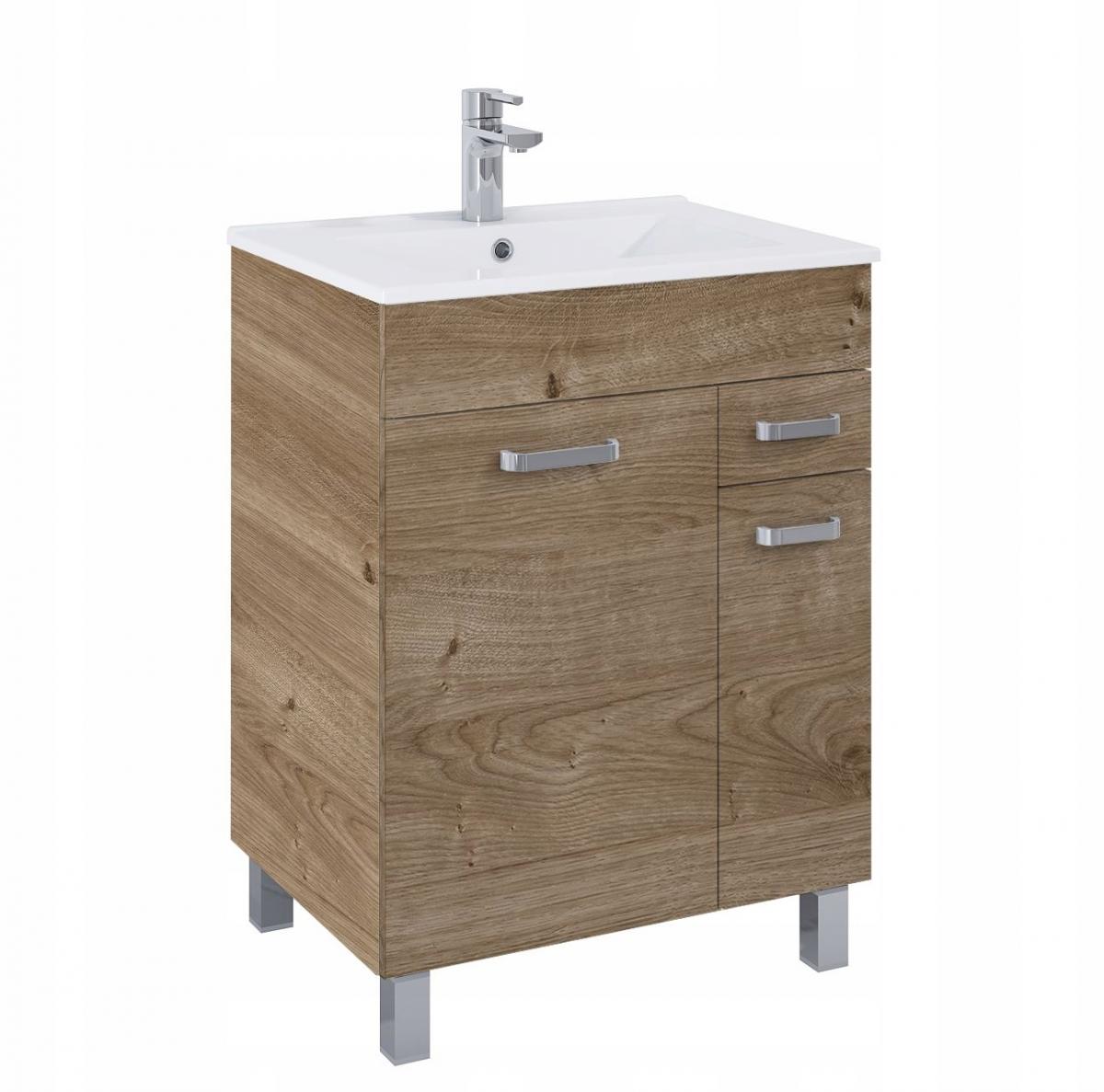 Szafka stojąca 2-drzwiowa z szufladą 600 x 456 x 821mm Dąb Canela ROCA SUNN