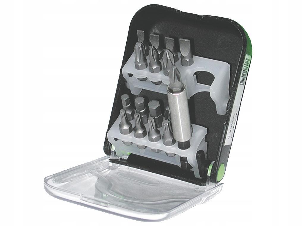 Zestaw bitów/Końcówki do wkrętarki 17 elementów z uchwytem