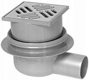 KESSEL Wpust Classic DN50, odpływ boczny z kratką nierdzewną 100 x100