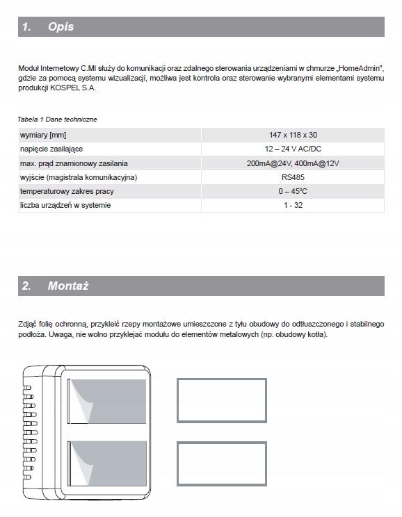 Moduł sterujący internetowy KOSPEL C.MI