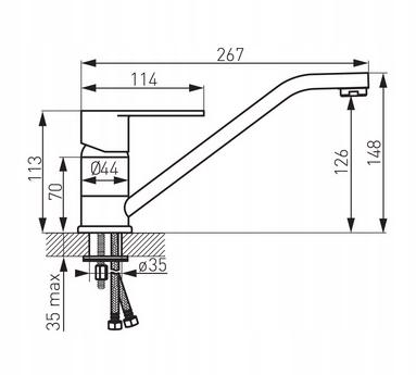 FERRO Bateria zlewozmywakowa Algeo chrom 48h
