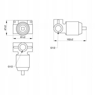 Bateria natryskowa INVENA podtynkowa Glamour 1-funkcyjna 48h