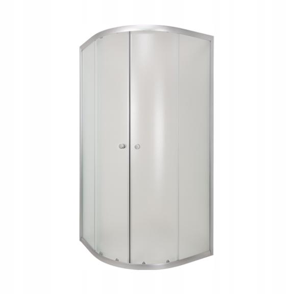 INVENA KABINA NATRYSK. PÓŁOKR.VITORIA 90X90 PROF.SATYNA SZKŁO MROŻONE