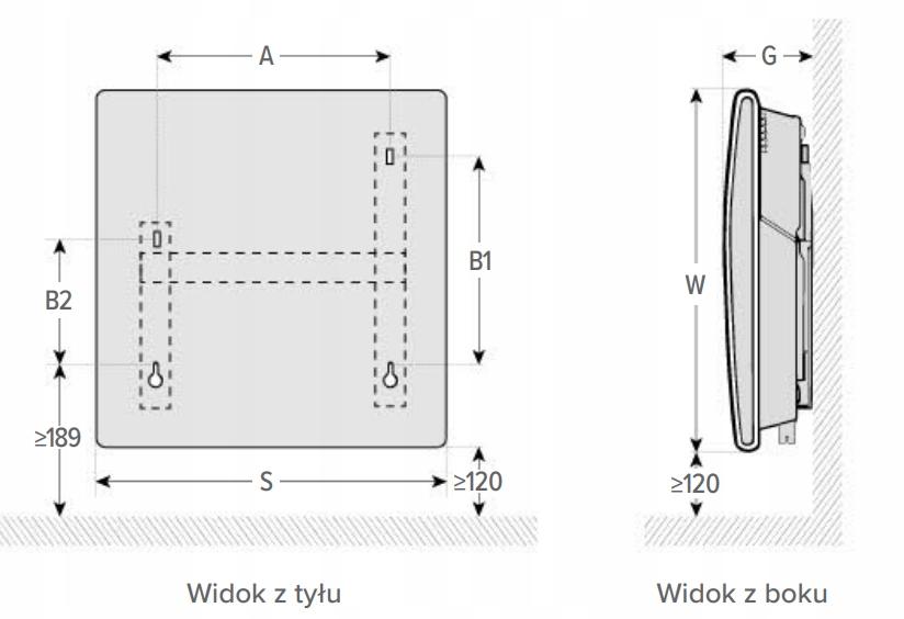 Grzejnik konwektorowy elektryczny F-120 2500W (model wiszący) wyposażony w