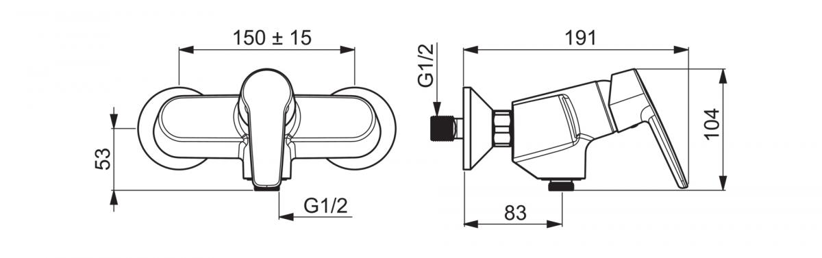 ORAS Bateria prysznicowa Saga Ścienna .