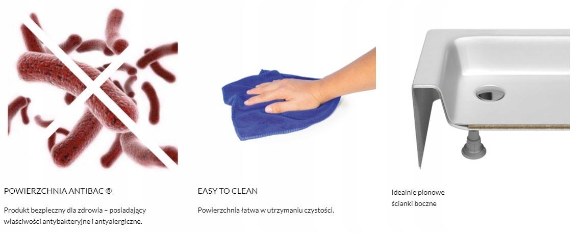 Brodzik akrylowy Stabilsound 80x80x17 / 7 cm półokrągły r55 Grando Plus