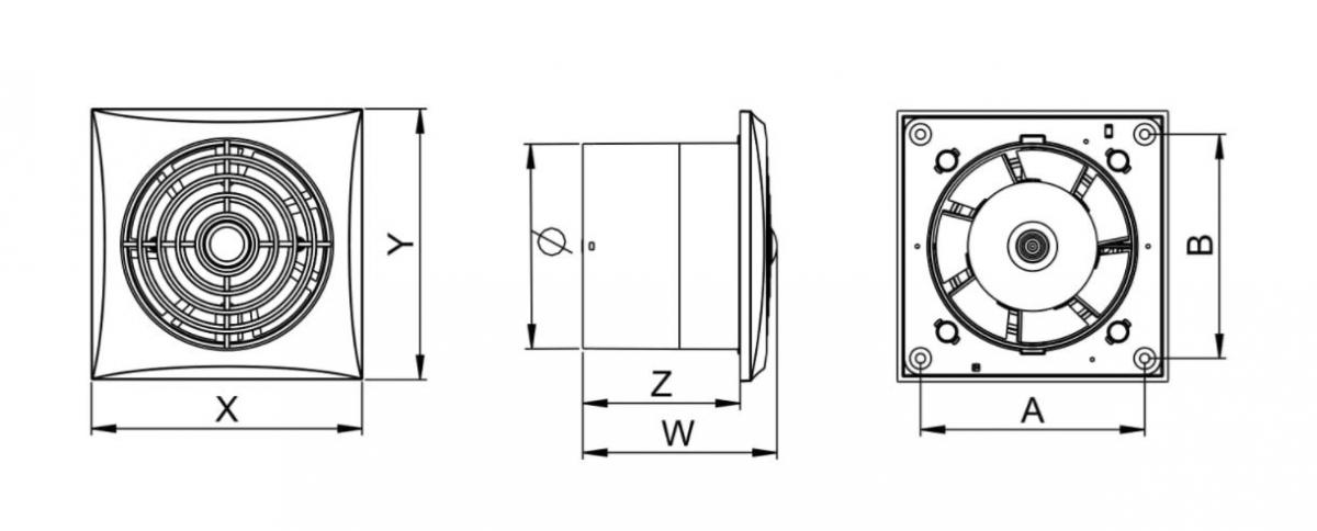 AWENTA Wentylator wyciag.SILENCE WZ100 - KOSTKA