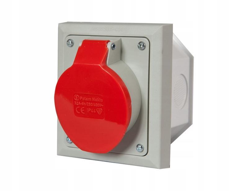 POLAM-NAKŁO Gniazdo 32A 3P+N+Z IP44 izolowane p/t 220/380V