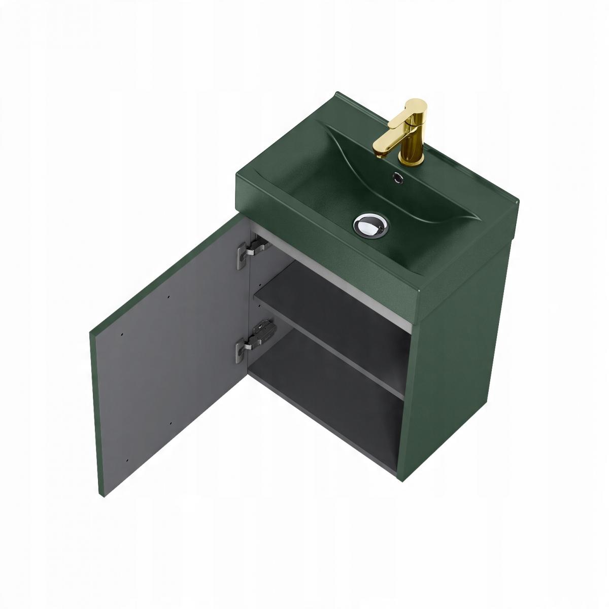 Zestaw: Szafka ELITA TINY+ umywalka ceramiczna 45 Forest Green Mat