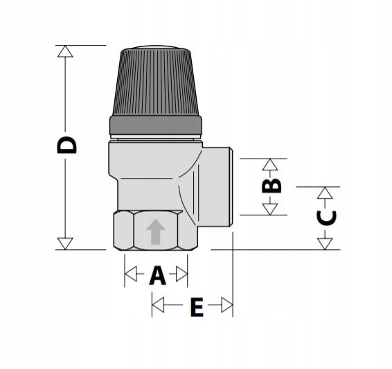 Zawór bezpieczeństwa, Przyłącza z gwintem wewnętrznym 3/4 6 bar