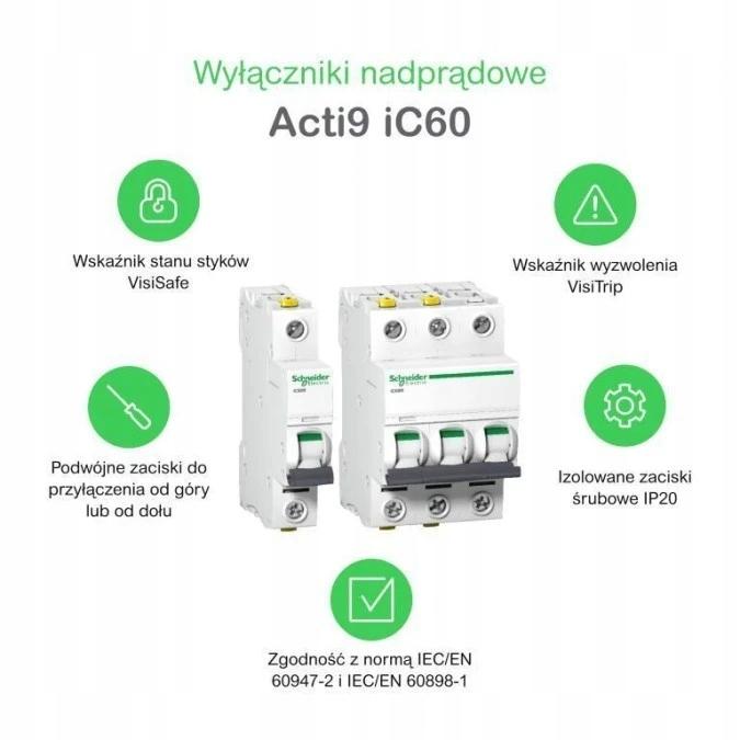 SCHNEIDER ELECTRIC Wyłącznik nadprądowy iC60N-C25-3N C 25A 3N-biegunowy