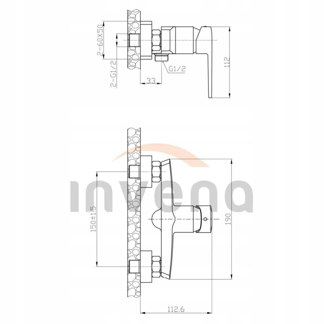 INVENA BATERIA NATRYSKOWA FIRA INVENA TREND CZARNA
