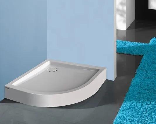 Brodzik akrylowy półokrągły zabudowany SANPLAST Free Line BPza/FREE 80x80x5